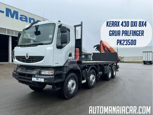 Renault KERAX 430 DXi 8X4 GRUA PALFINGER PK23500 camión caja abierta