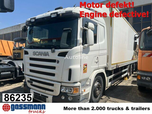 Scania G420 6x2, Liftachse, Hiab LBW, Motor defekt! camión furgón