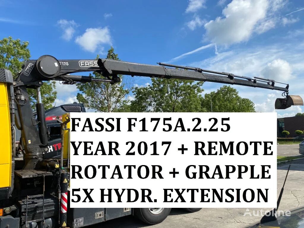 Fassi F175A.2.25 + REMOTE + ROTATOR + GRAPPLE F175A.2.25 E-DYNAMIC grúa autocargante