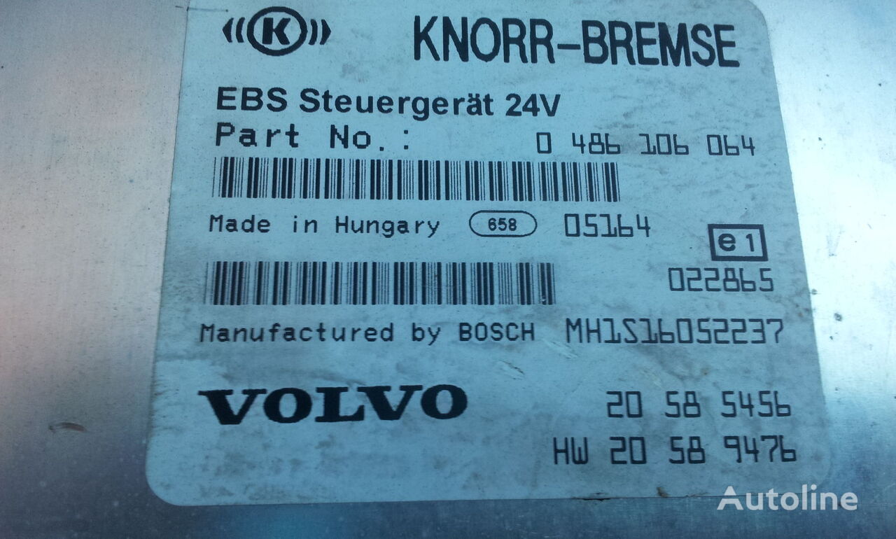 Volvo EBS control unit, EDC, ECU, KNORR-BREMSE 0486106085, 208955 unidad de control para Volvo FH13 tractora