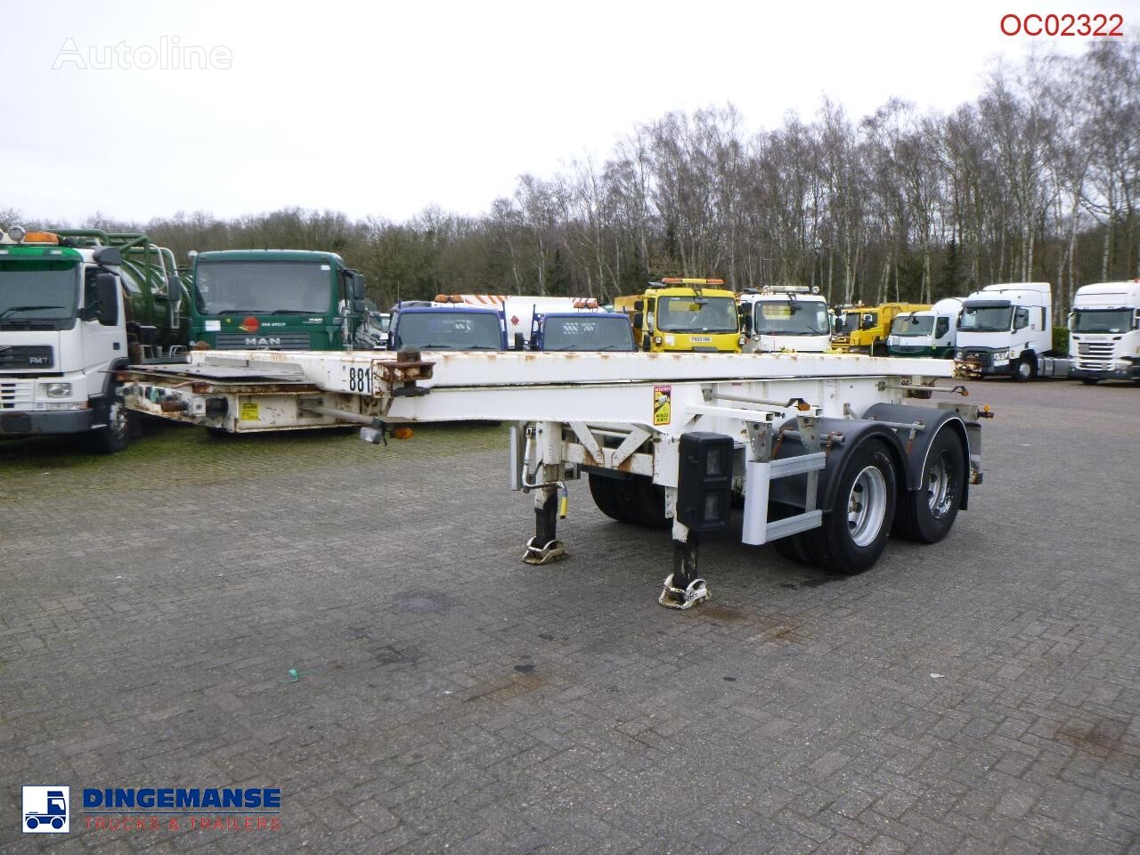 Robuste Kaiser 2-axle container chassis 20 ft + tipping semirremolque volquete